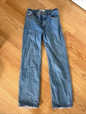Abercrombie & Fitch Light Blue High-Rise Straight Jeans